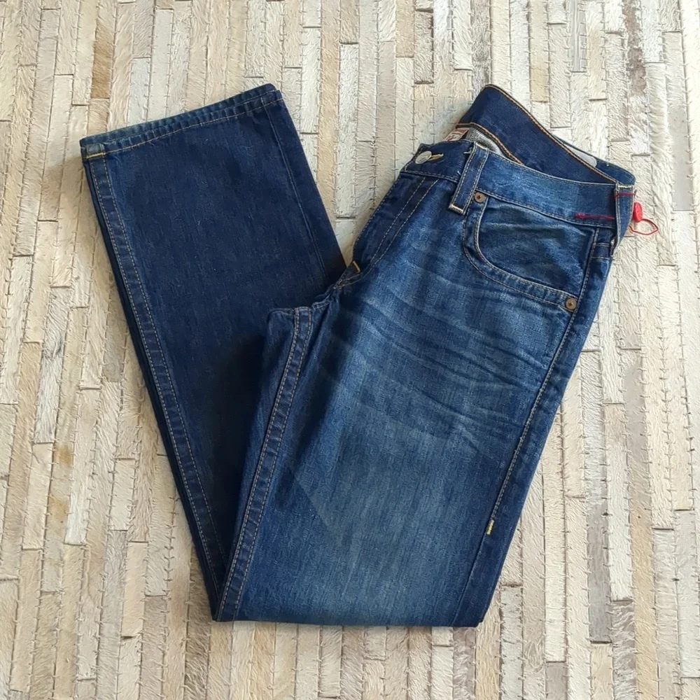 True‎ Religion Men's Dark Wash Y2K Bootcut Jeans Size 33